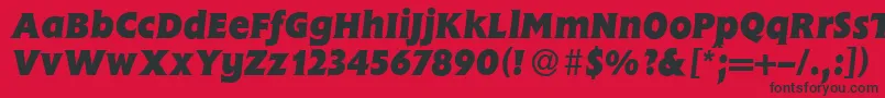 FlemingHeavyItalic Font – Black Fonts on Red Background