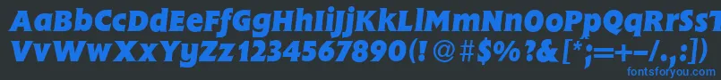 FlemingHeavyItalic Font – Blue Fonts on Black Background