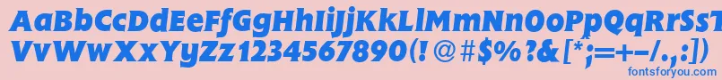 FlemingHeavyItalic Font – Blue Fonts on Pink Background