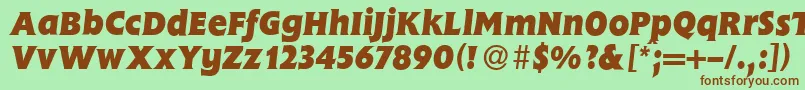 FlemingHeavyItalic-fontti – ruskeat fontit vihreällä taustalla