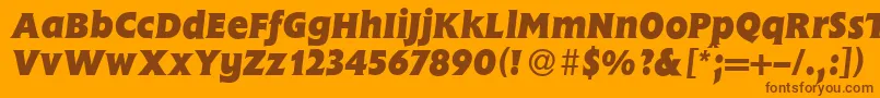 FlemingHeavyItalic Font – Brown Fonts on Orange Background
