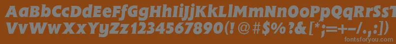 フォントFlemingHeavyItalic – 茶色の背景に灰色の文字