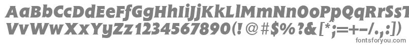 FlemingHeavyItalic-fontti – harmaat kirjasimet valkoisella taustalla