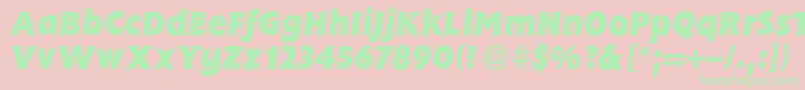 FlemingHeavyItalic Font – Green Fonts on Pink Background