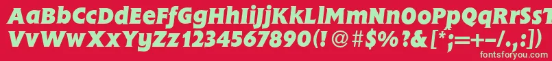 FlemingHeavyItalic-fontti – vihreät fontit punaisella taustalla