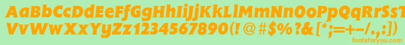 FlemingHeavyItalic Font – Orange Fonts on Green Background