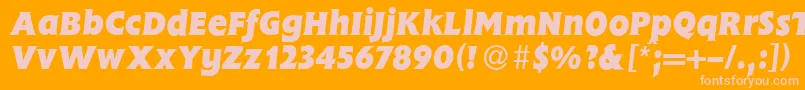 FlemingHeavyItalic Font – Pink Fonts on Orange Background