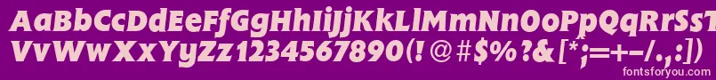 FlemingHeavyItalic Font – Pink Fonts on Purple Background
