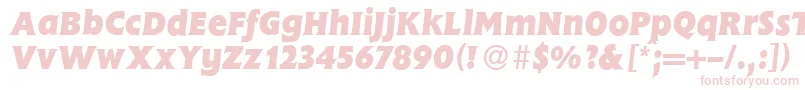 Czcionka FlemingHeavyItalic – różowe czcionki na białym tle
