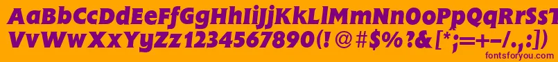 FlemingHeavyItalic Font – Purple Fonts on Orange Background