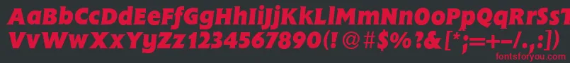 FlemingHeavyItalic Font – Red Fonts on Black Background