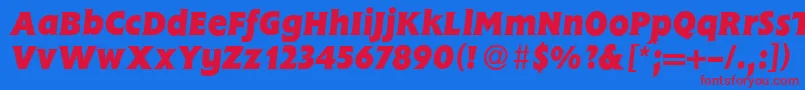 FlemingHeavyItalic Font – Red Fonts on Blue Background