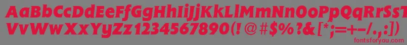 FlemingHeavyItalic Font – Red Fonts on Gray Background