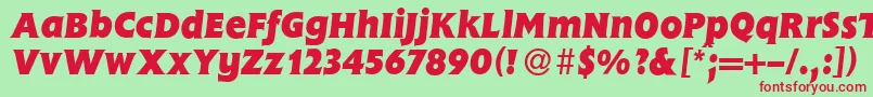 FlemingHeavyItalic Font – Red Fonts on Green Background