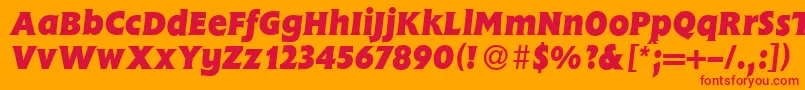 Шрифт FlemingHeavyItalic – красные шрифты на оранжевом фоне