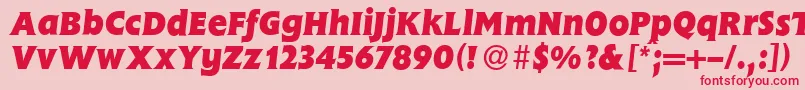 FlemingHeavyItalic-Schriftart – Rote Schriften auf rosa Hintergrund