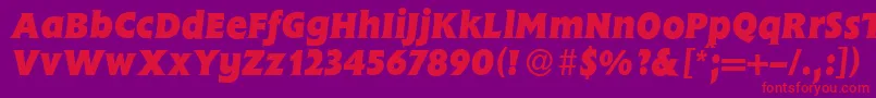 フォントFlemingHeavyItalic – 紫の背景に赤い文字
