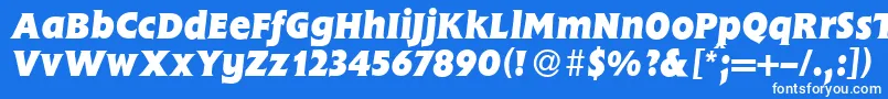 Więcej informacji o czcionce FlemingHeavyItalic Czcionka FlemingHeavyItalic – białe czcionki na niebieskim tle