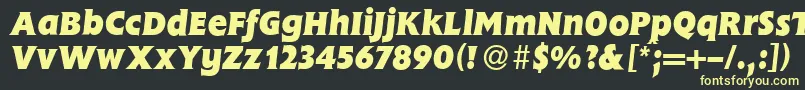 Czcionka FlemingHeavyItalic – żółte czcionki na czarnym tle