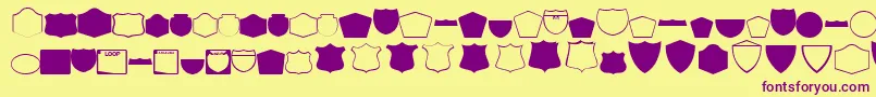 EsriShields Font – Purple Fonts on Yellow Background