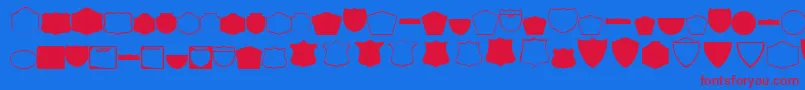 EsriShields Font – Red Fonts on Blue Background