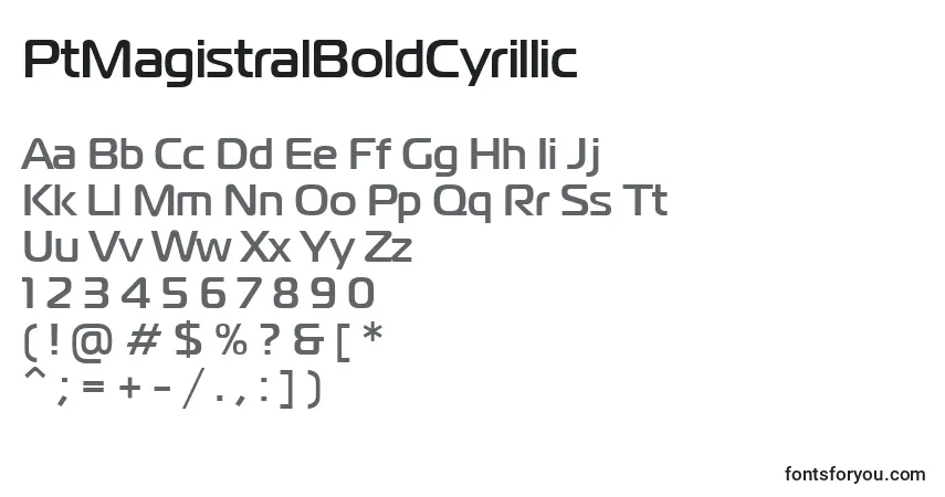 Schriftart PtMagistralBoldCyrillic – Alphabet, Zahlen, spezielle Symbole