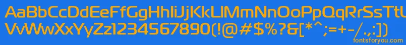 PtMagistralBoldCyrillic Font – Orange Fonts on Blue Background