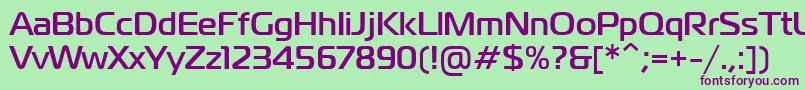 フォントPtMagistralBoldCyrillic – 緑の背景に紫のフォント