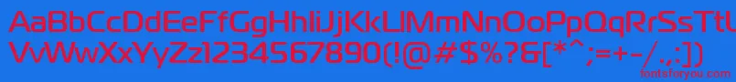 PtMagistralBoldCyrillic Font – Red Fonts on Blue Background