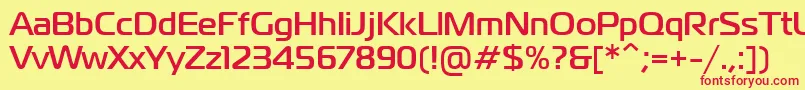 PtMagistralBoldCyrillic Font – Red Fonts on Yellow Background