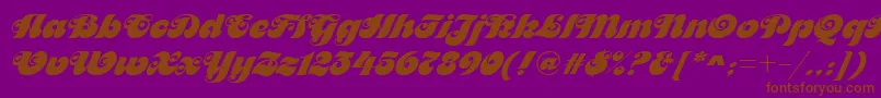 MaitreDRegular-Schriftart – Braune Schriften auf violettem Hintergrund