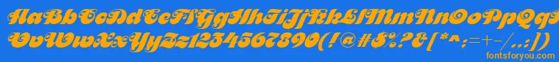 MaitreDRegular Font – Orange Fonts on Blue Background