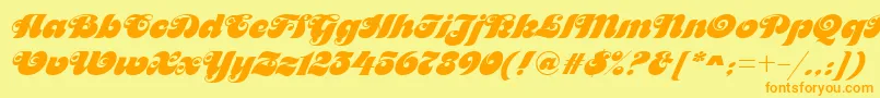 MaitreDRegular Font – Orange Fonts on Yellow Background
