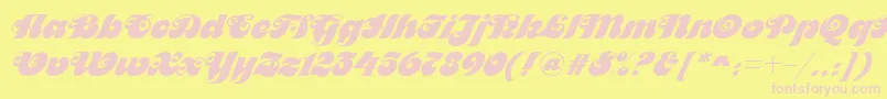 MaitreDRegular Font – Pink Fonts on Yellow Background