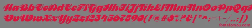 MaitreDRegular-fontti – punaiset fontit harmaalla taustalla