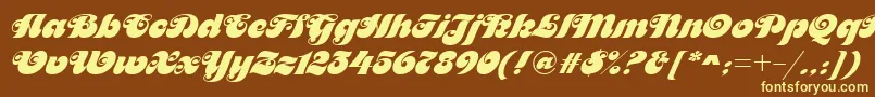 MaitreDRegular Font – Yellow Fonts on Brown Background