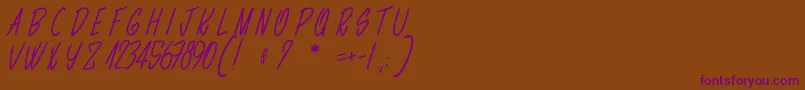 LesCarottesSontFraiches Font – Purple Fonts on Brown Background