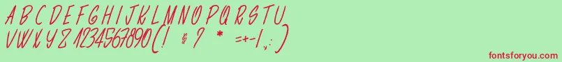LesCarottesSontFraiches Font – Red Fonts on Green Background