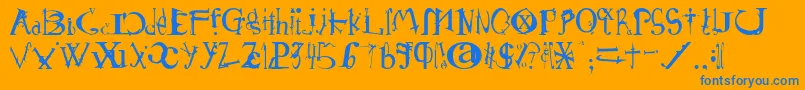 Schirg Font – Blue Fonts on Orange Background