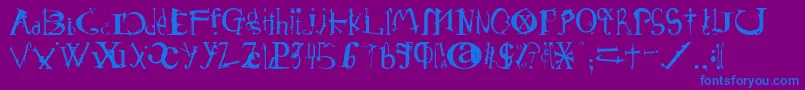 Schirg Font – Blue Fonts on Purple Background