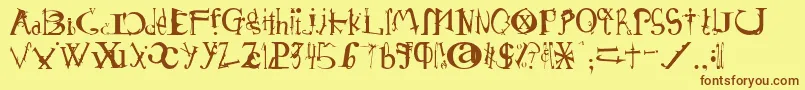 Шрифт Schirg – коричневые шрифты на жёлтом фоне