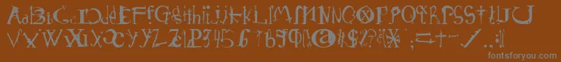 フォントSchirg – 茶色の背景に灰色の文字