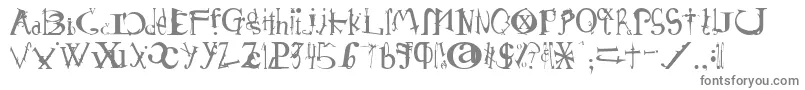 Schirg-fontti – harmaat kirjasimet valkoisella taustalla