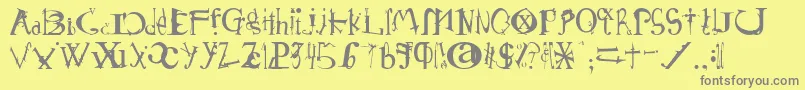 フォントSchirg – 黄色の背景に灰色の文字