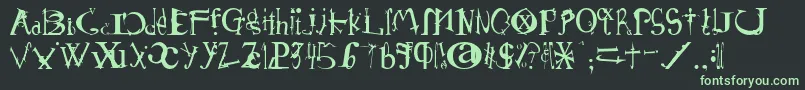 フォントSchirg – 黒い背景に緑の文字