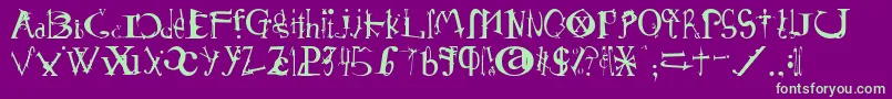 Schirg Font – Green Fonts on Purple Background