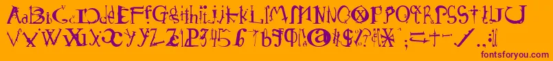 Schirg-fontti – violetit fontit oranssilla taustalla
