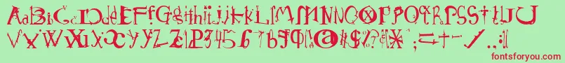 Schirg Font – Red Fonts on Green Background