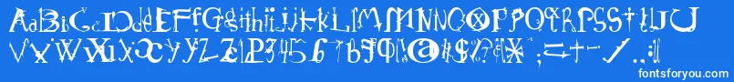 Шрифт Schirg – белые шрифты на синем фоне