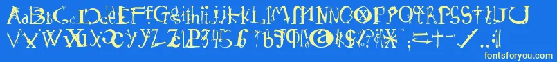 Schirg Font – Yellow Fonts on Blue Background